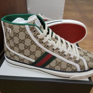 Brand New Authentic Men's Gucci Tennis 1977 High Top Sneaker Size 10